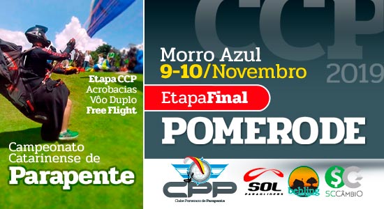 6ª etapa do campeonato catarinense de parapente 2019 - Pomerode - SC