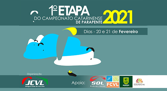 1ª Etapa do Campeonato Catarinense de Parapente 2021 - Jaraguá do Sul - SC
